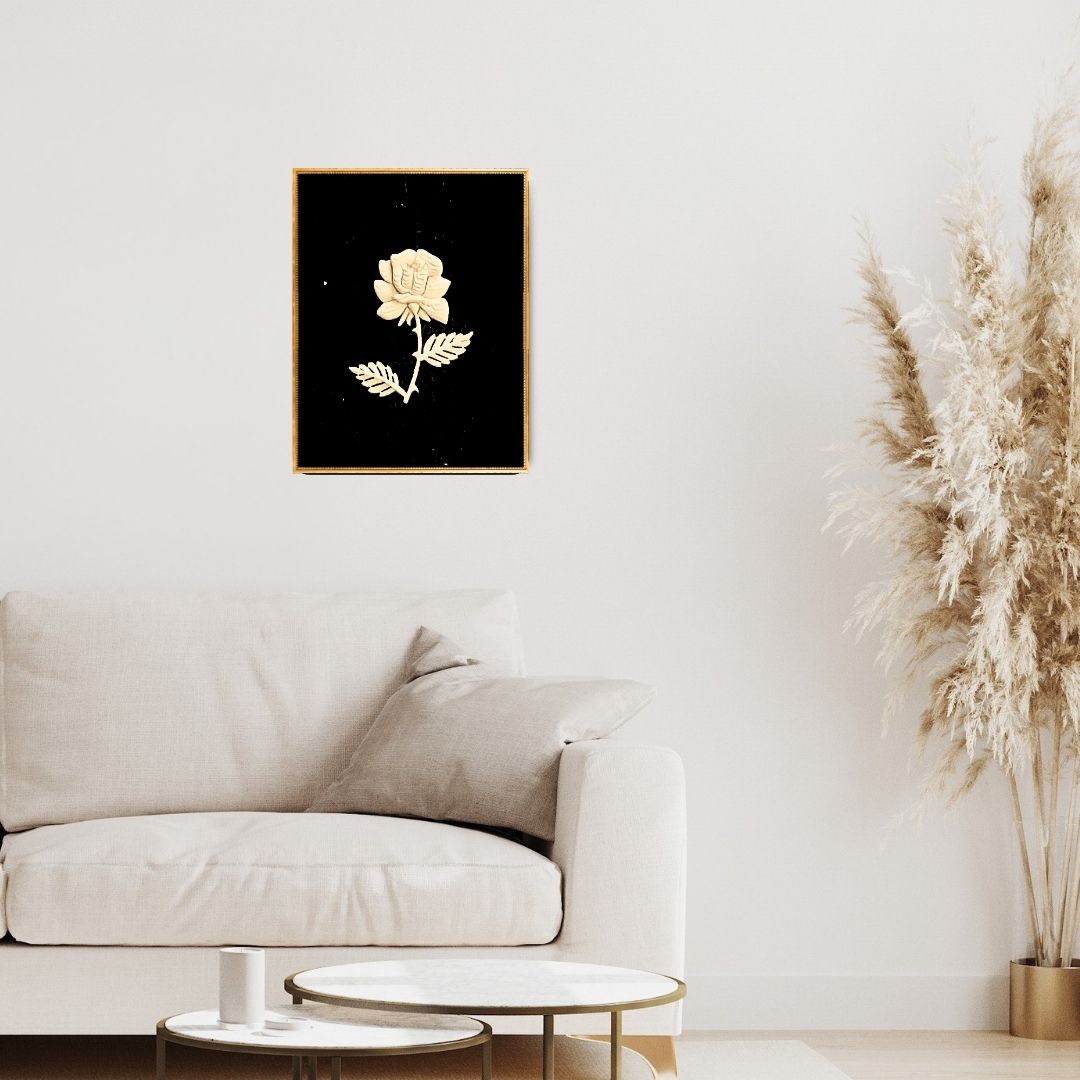 Small Rose with Two Leaves