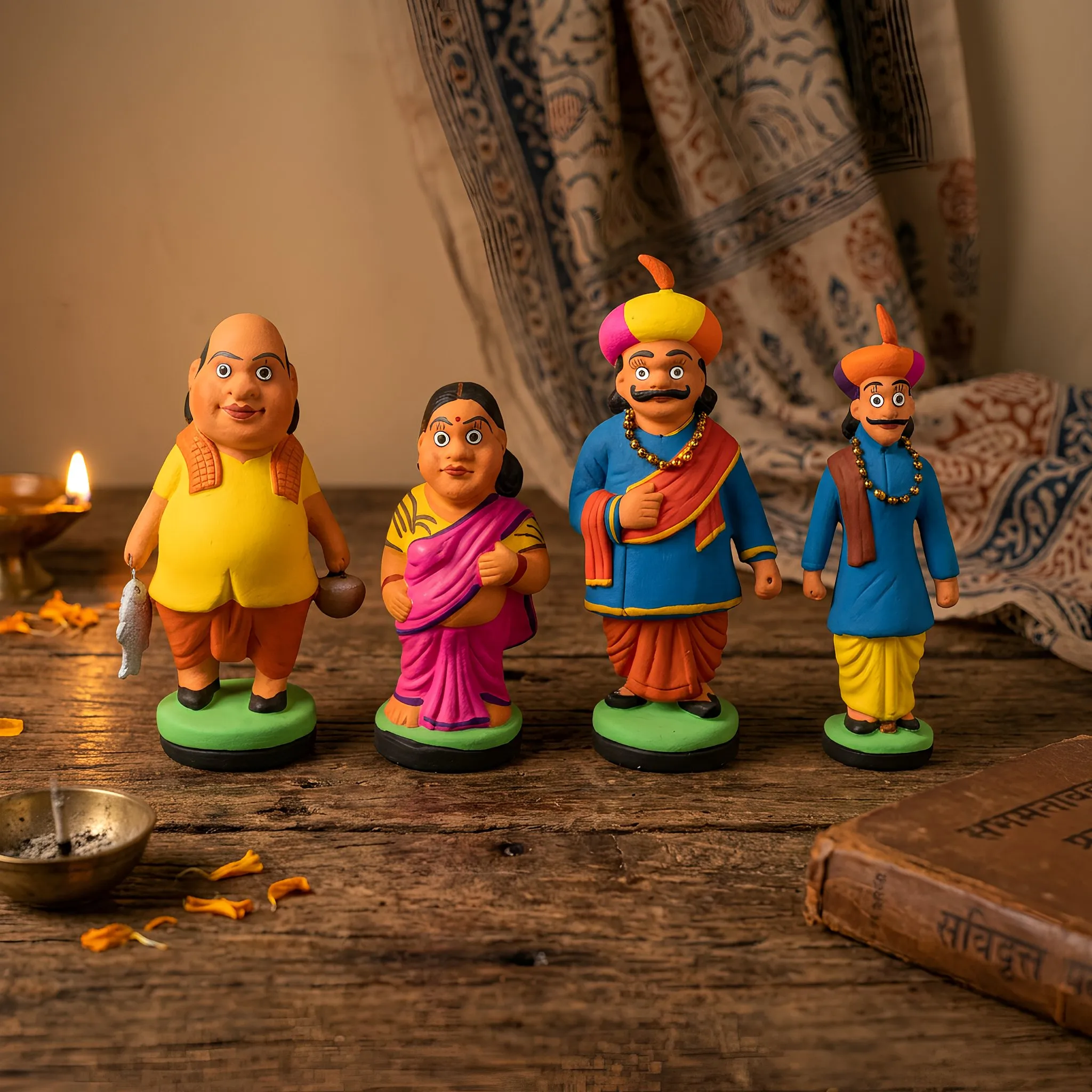 Maharashtrian Family Clay Dolls