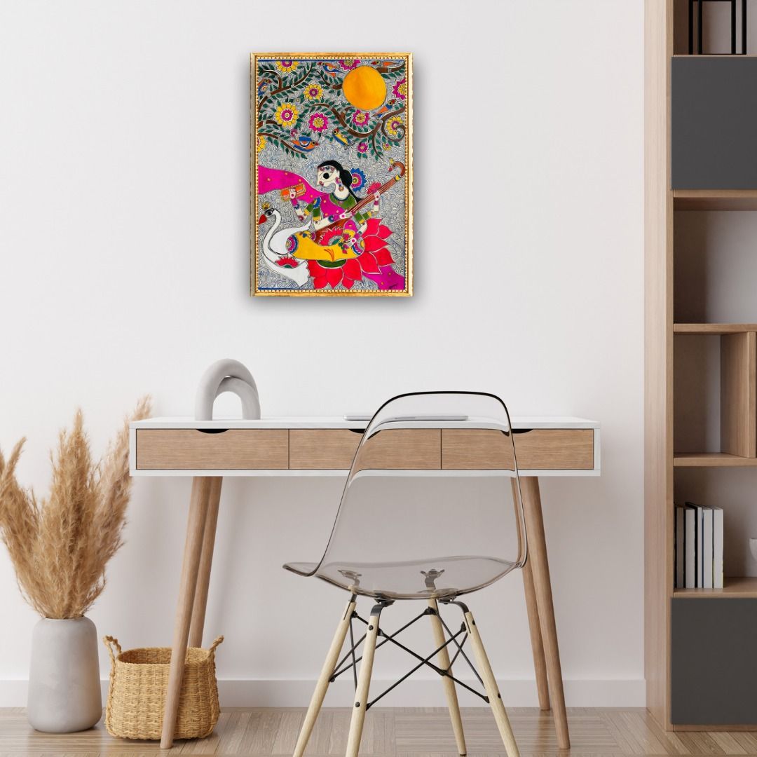 Madhubani Saraswati Painting 