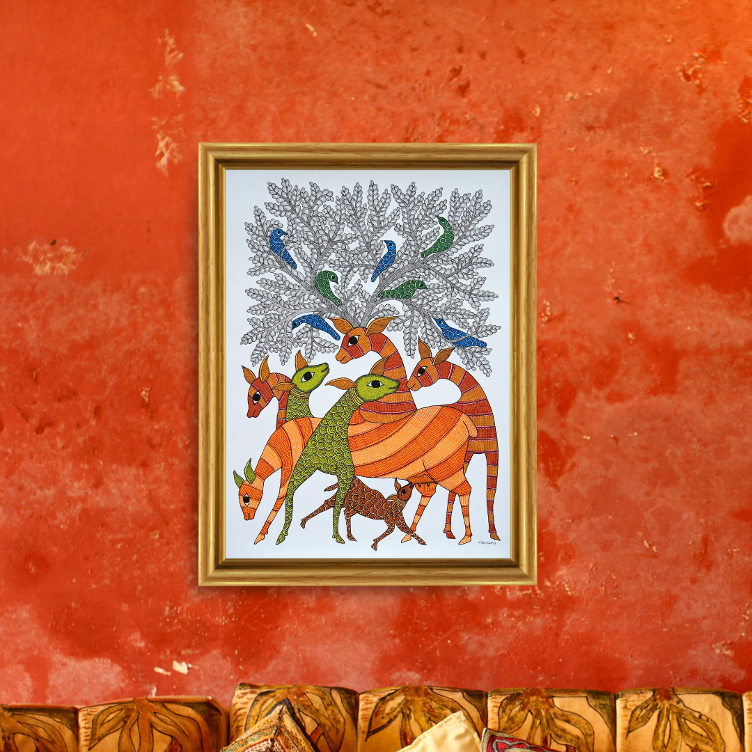 Deer Family under the tree Product Image