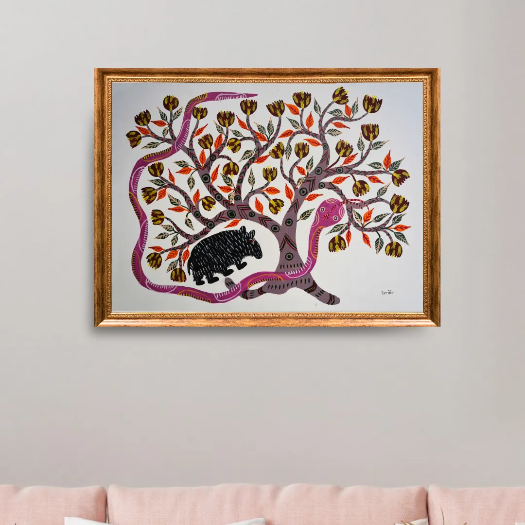 Bear and Snake Under Mahua Tree