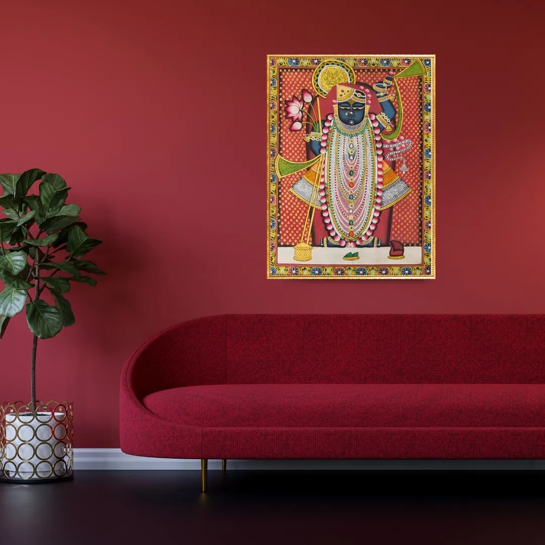 Pichwai Painting - Shrinathji, The Moonlit Majesty 