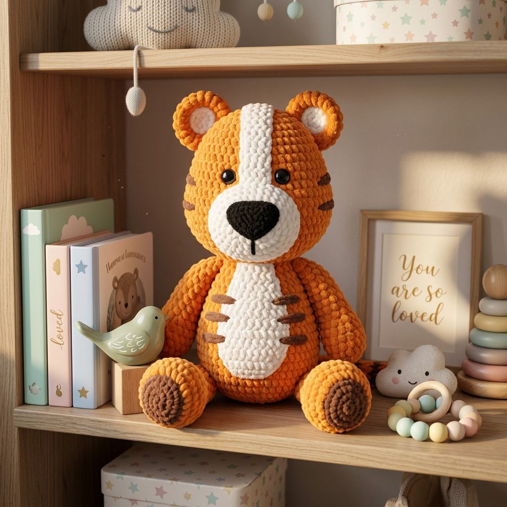 Crochet Tiger toy - Amigurumi plushie for kids