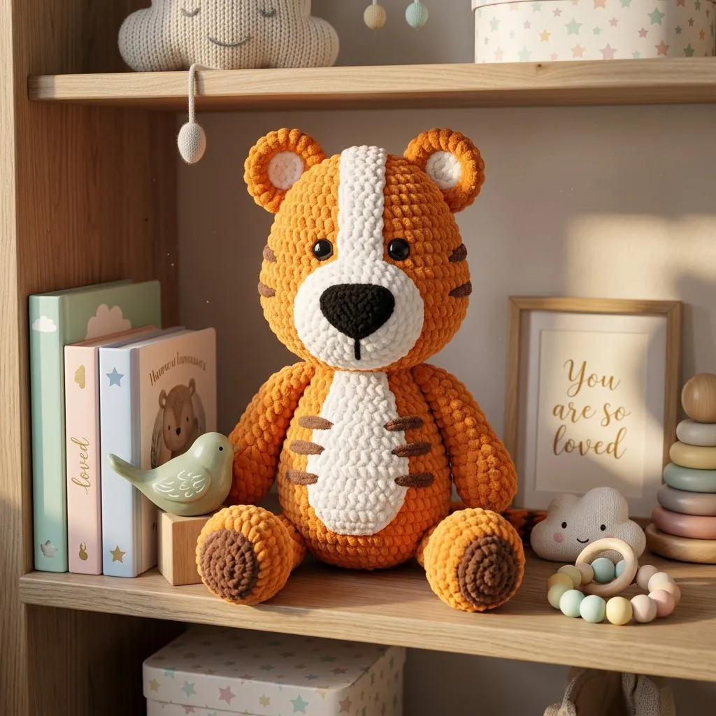 Crochet Tiger toy - Amigurumi plushie for kids