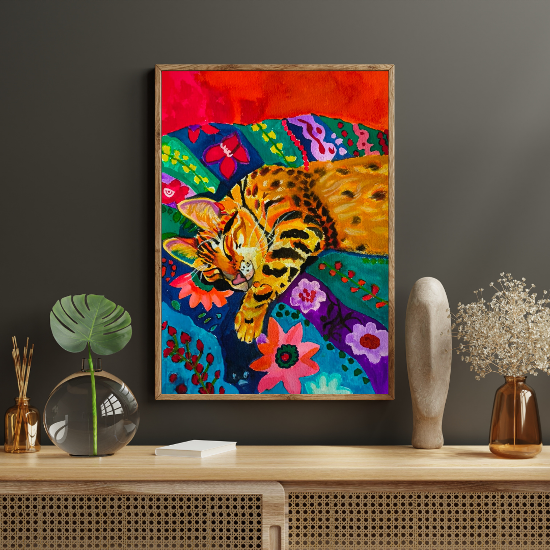 “Dreamy Catscape” – Original Ink Artwork