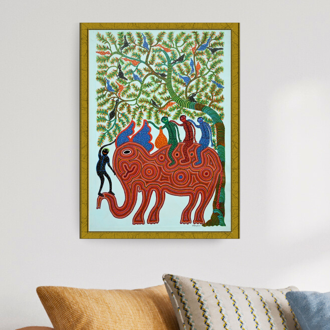 Men on Winged Elephant Product Image