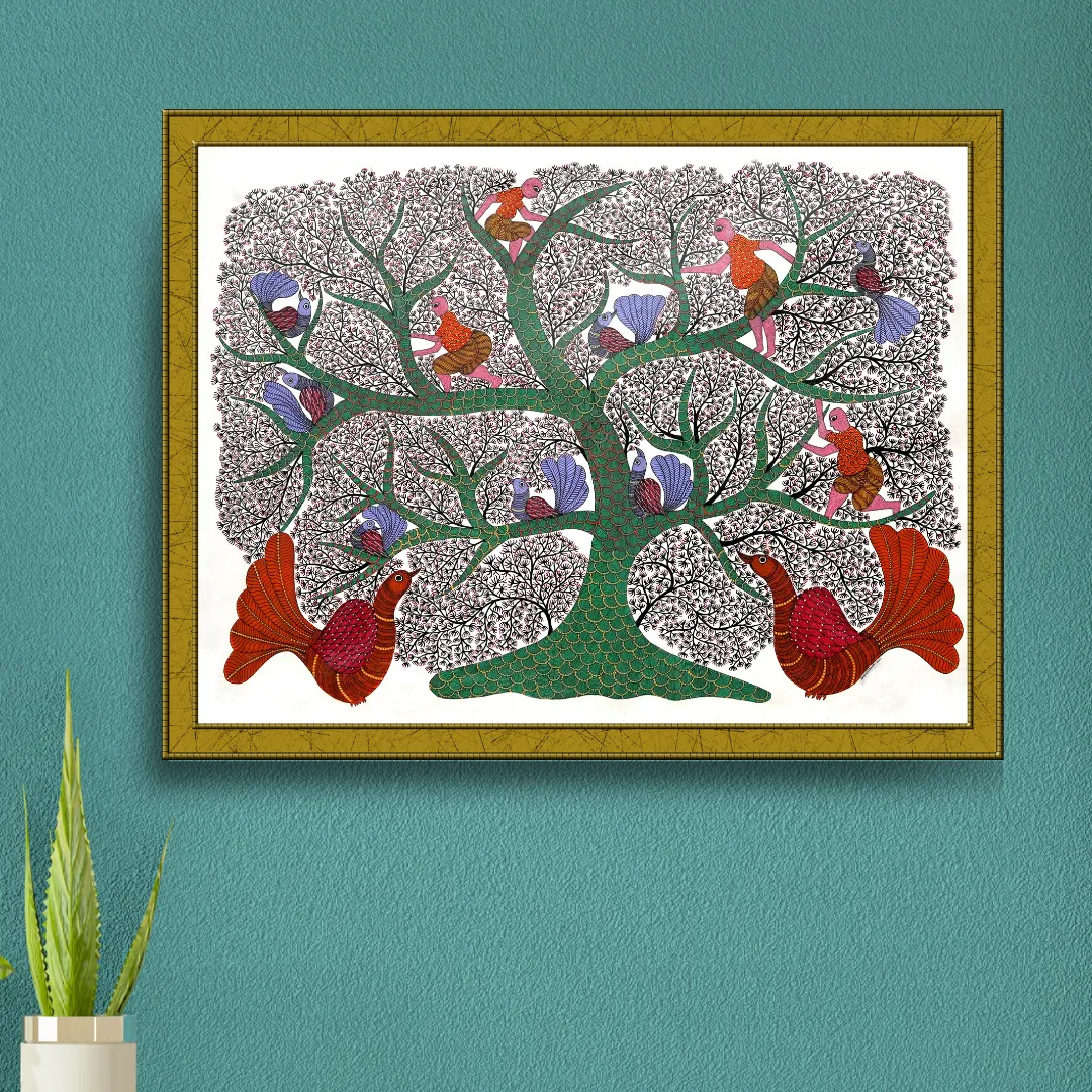 Men & Birds on Tree