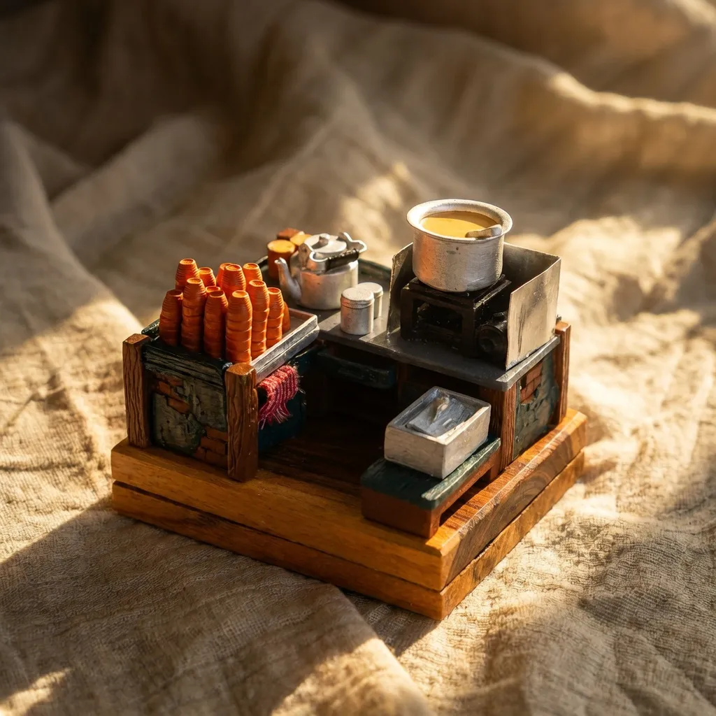 Handmade Chai Stall Miniature Decor (Yaado Ke Kone)