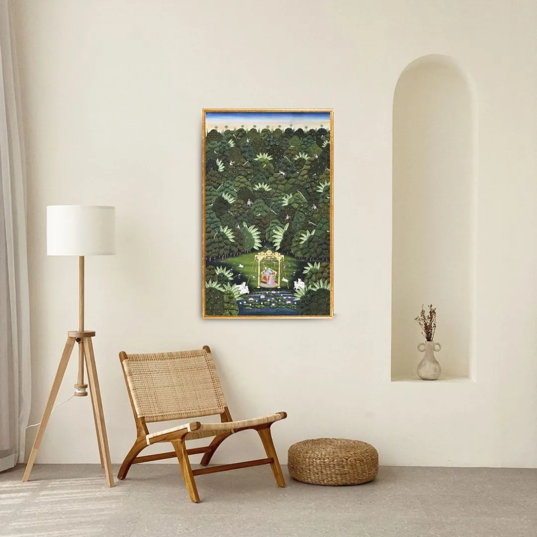 Pichwai Painting Radha Krishna in Forest