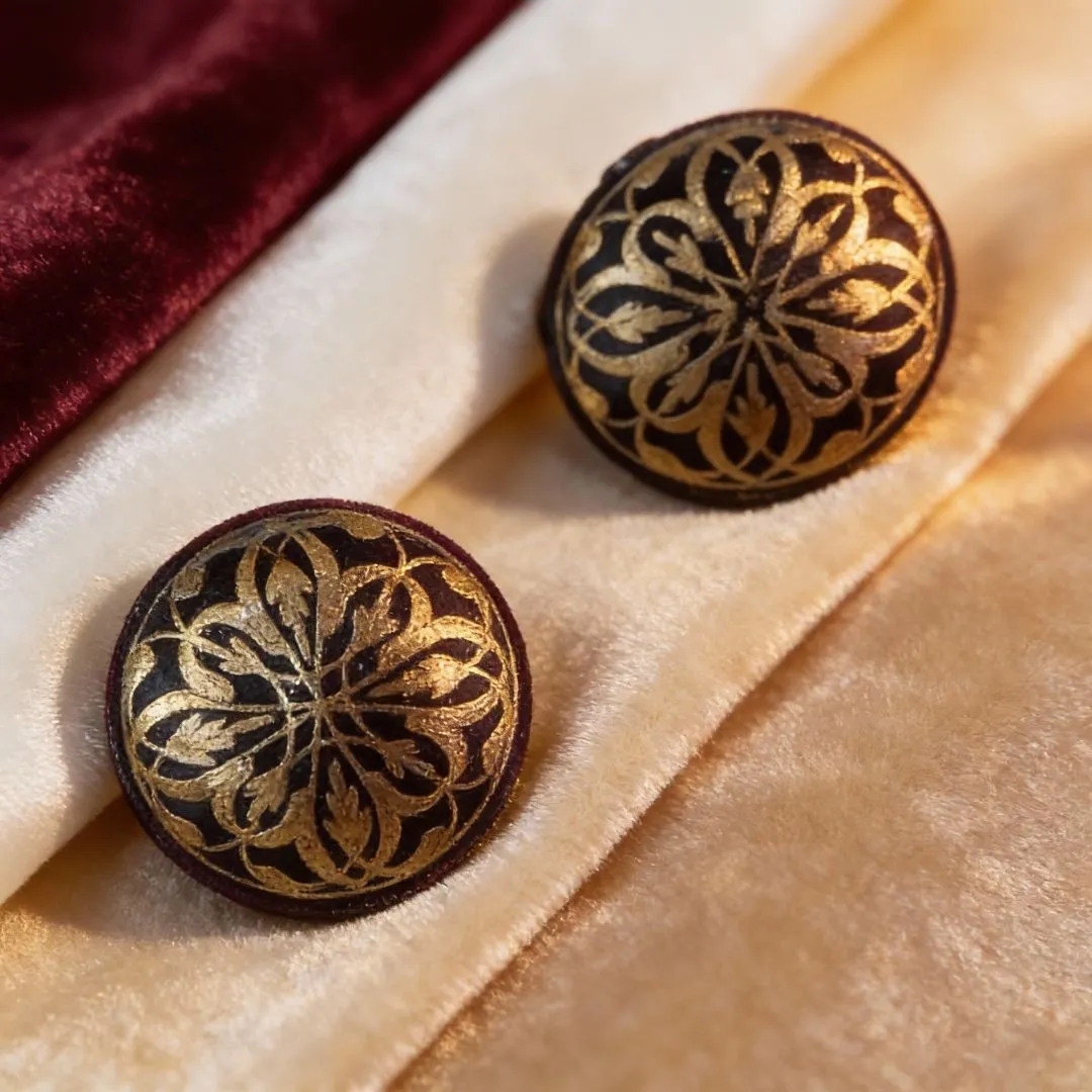 Handcrafted Gold Coat Button Set Decorative Metal Art