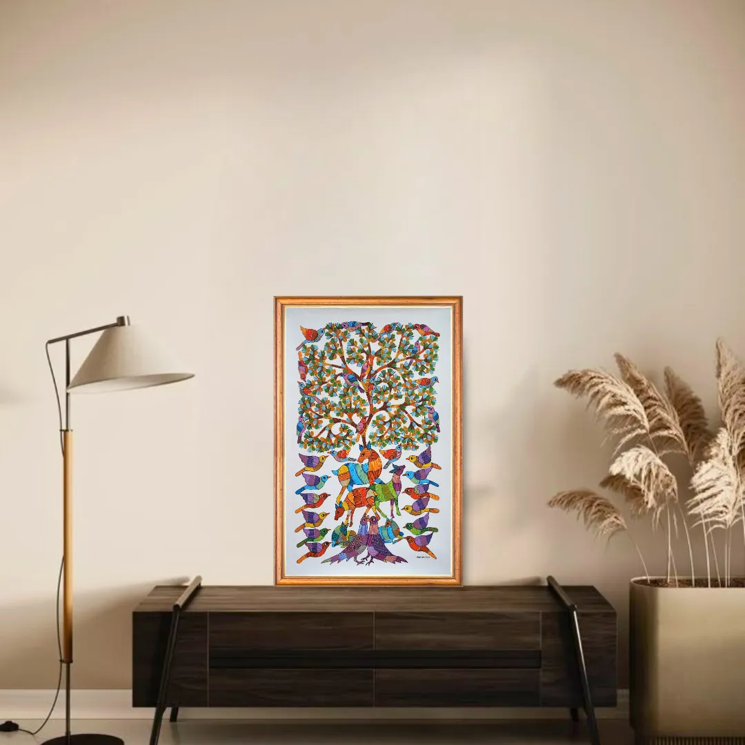 Harmony of deer and birds