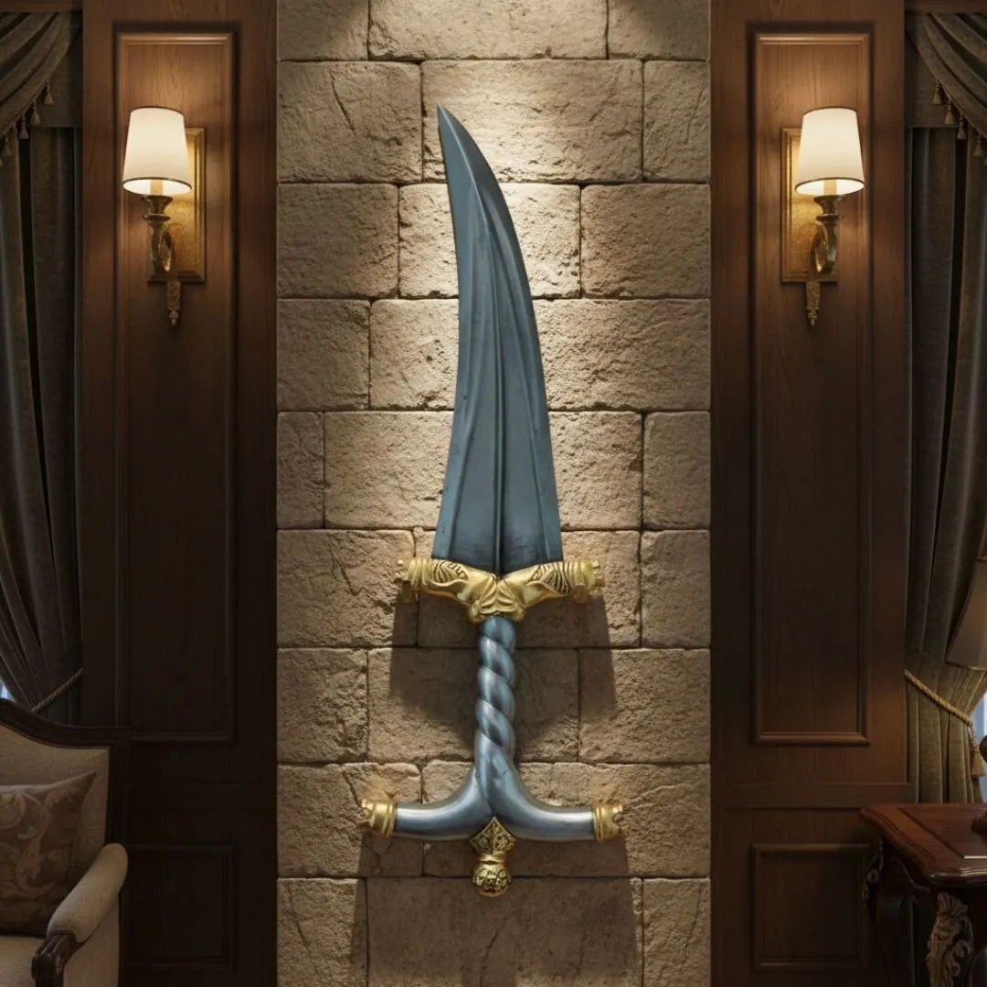 Gold Wood Still Dagger Handcrafted Decorative Koftgari Art