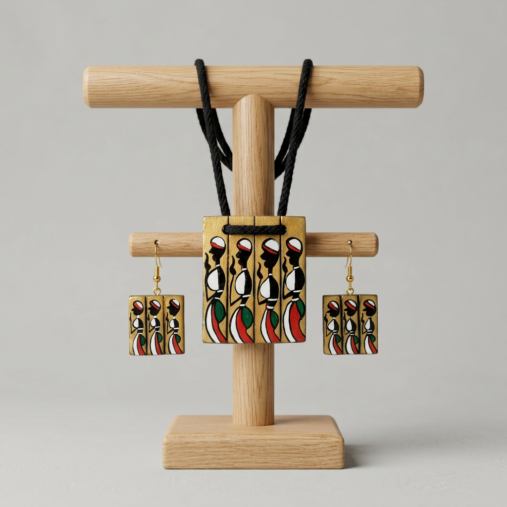 Handmade Terracotta Jewellery Set with Earrings
