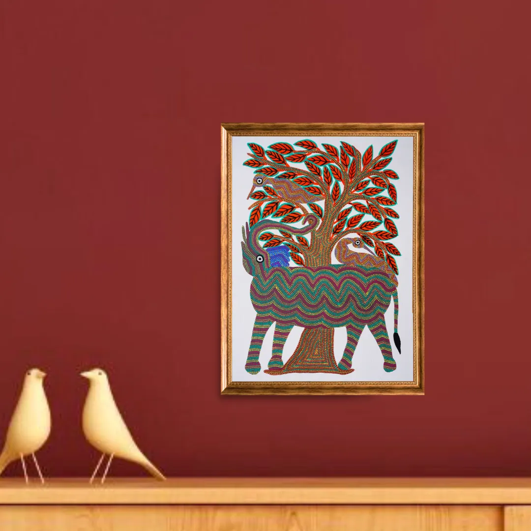Elephant with Birds