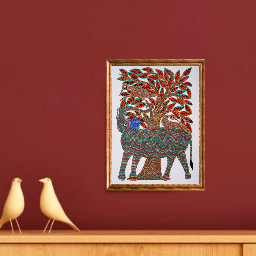 Elephant with Birds