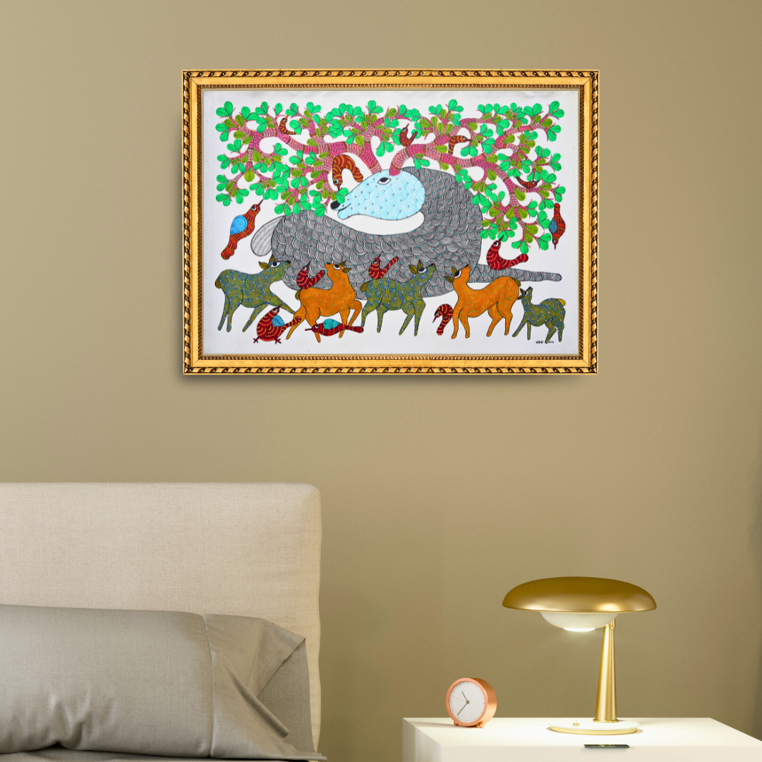 Swamp Deer with Her Babies