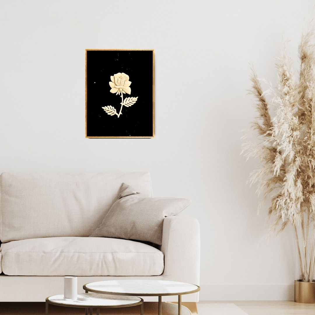 Small Rose with Two Leaves