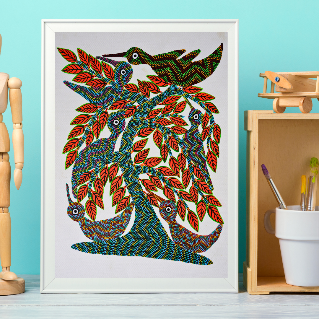 The Playful Birds on a Tree