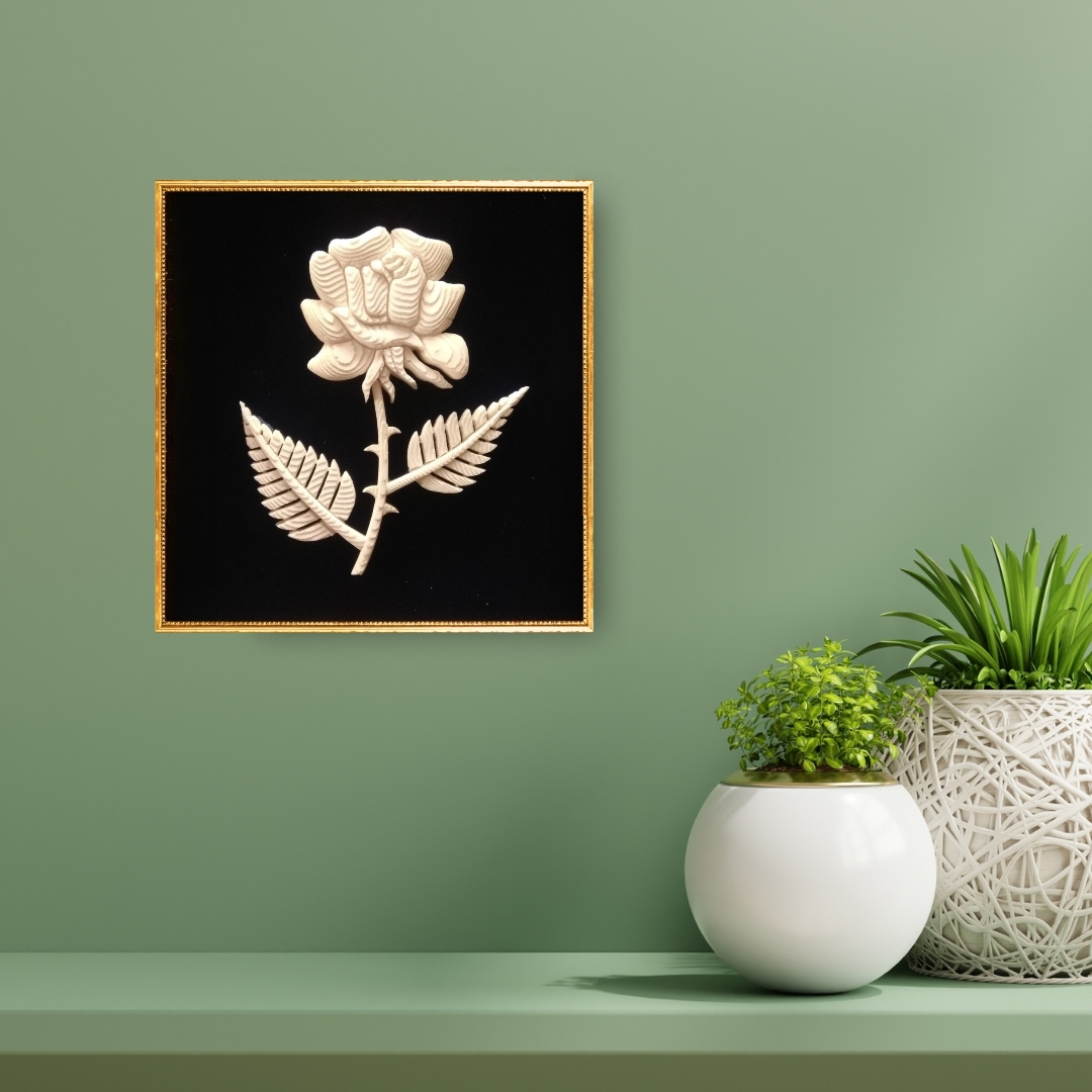 Rose with Two Leaves